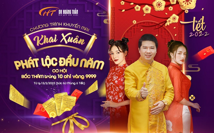 Khuyến Mại Khai Xuân Phát Lộc Đầu Năm Tết 2022 Thẩm mỹ Hoàng Tuấn